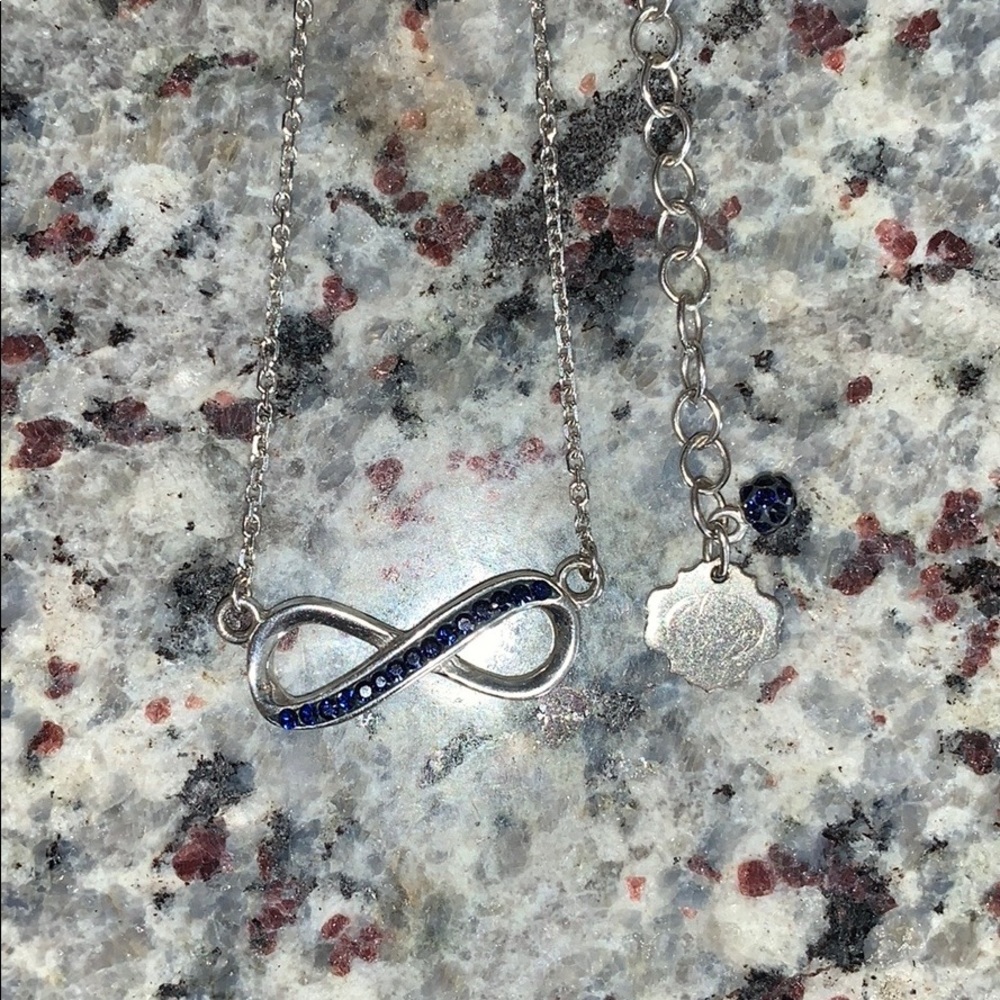 Psu Sterling Silver Crystal Infinity Necklace - image 4